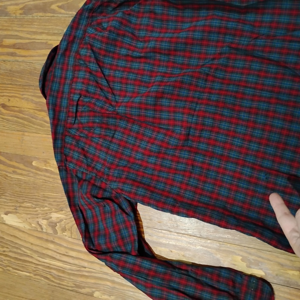 Vintage Pendleton Shirt Mens S Red Plaid Button 100% Virgin Wool USA Chore 60s - Picture 11 of 16